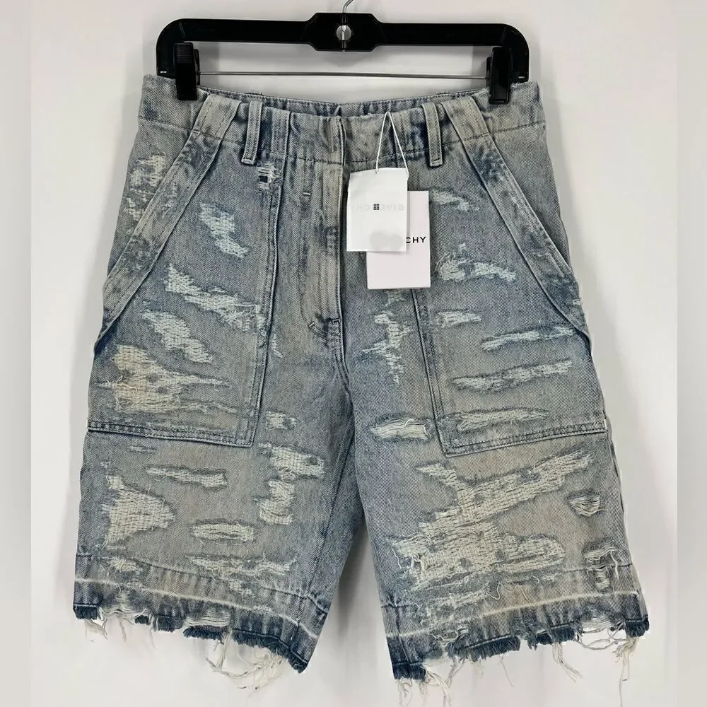 Givenchy Cargo Bermuda Shorts in Denim Waist 27 - Picture 2 of 12